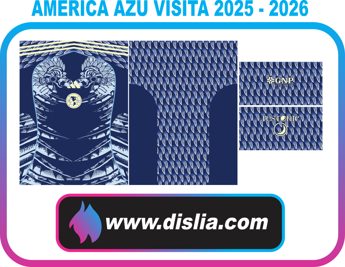 Diseño de fútbol para sublimar — AMERICA VISITA 2025-2026