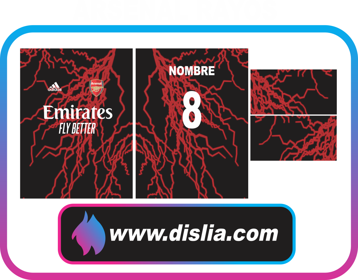 Diseño de fútbol para sublimar — arsenal rayos
