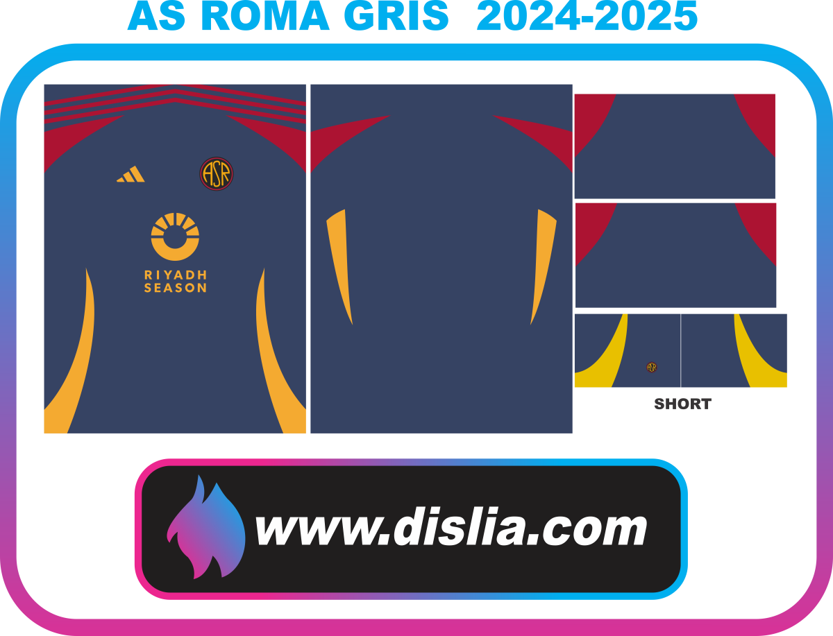 Diseño de fútbol para sublimar — AS ROMA GRIS 2024-2025