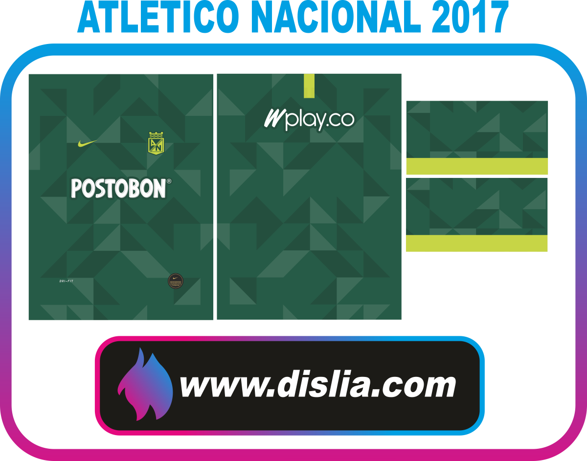 Diseño de fútbol para sublimar — ATLETICO NACIONAL 2017