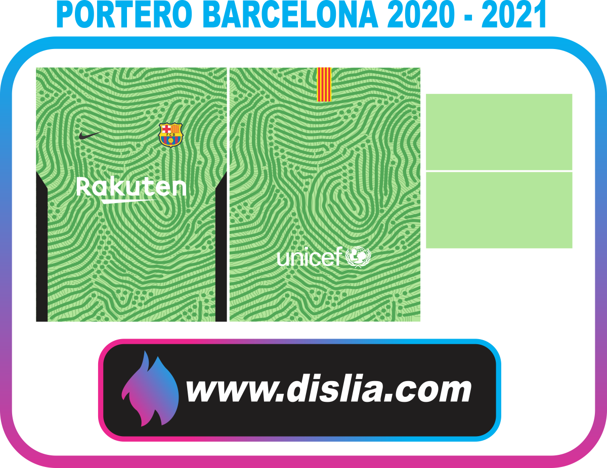 Diseño de fútbol para sublimar — BARCELONA PORTERO VERDE 2020-2021