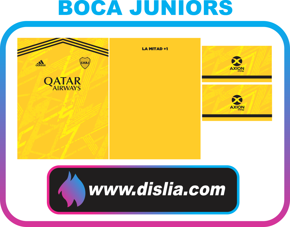 Diseño de fútbol para sublimar — BOCA JUNIORS AMARILLO