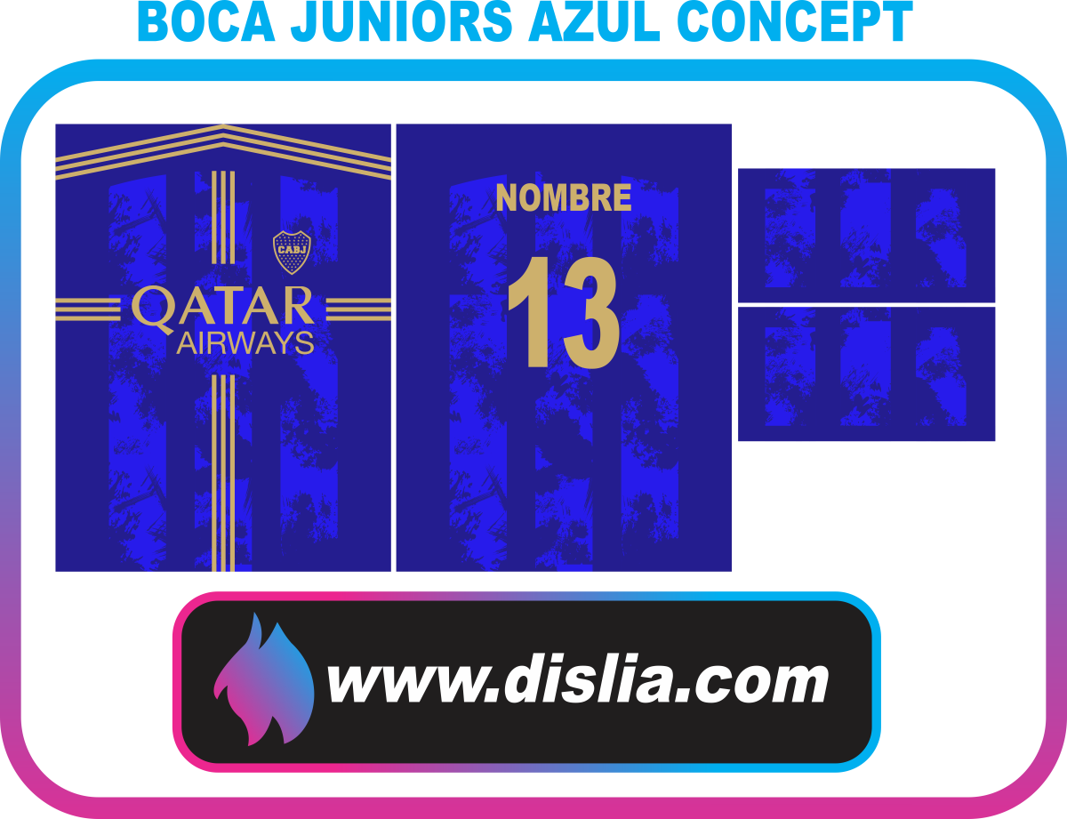 Diseño de fútbol para sublimar — BOCA JUNIORS AZUL CONCEPT