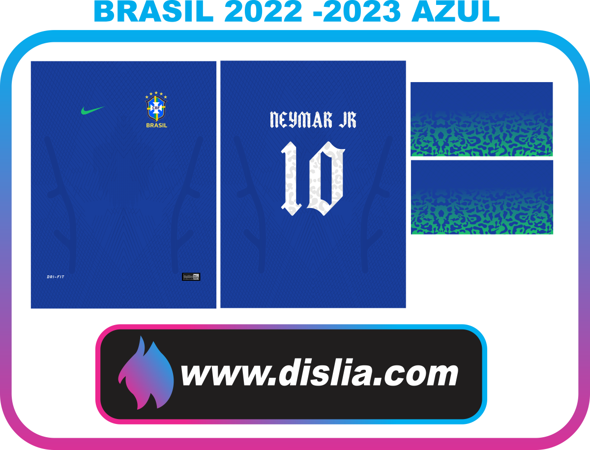 Diseño de fútbol para sublimar — BRASIL 2022 - 2023 AZUL