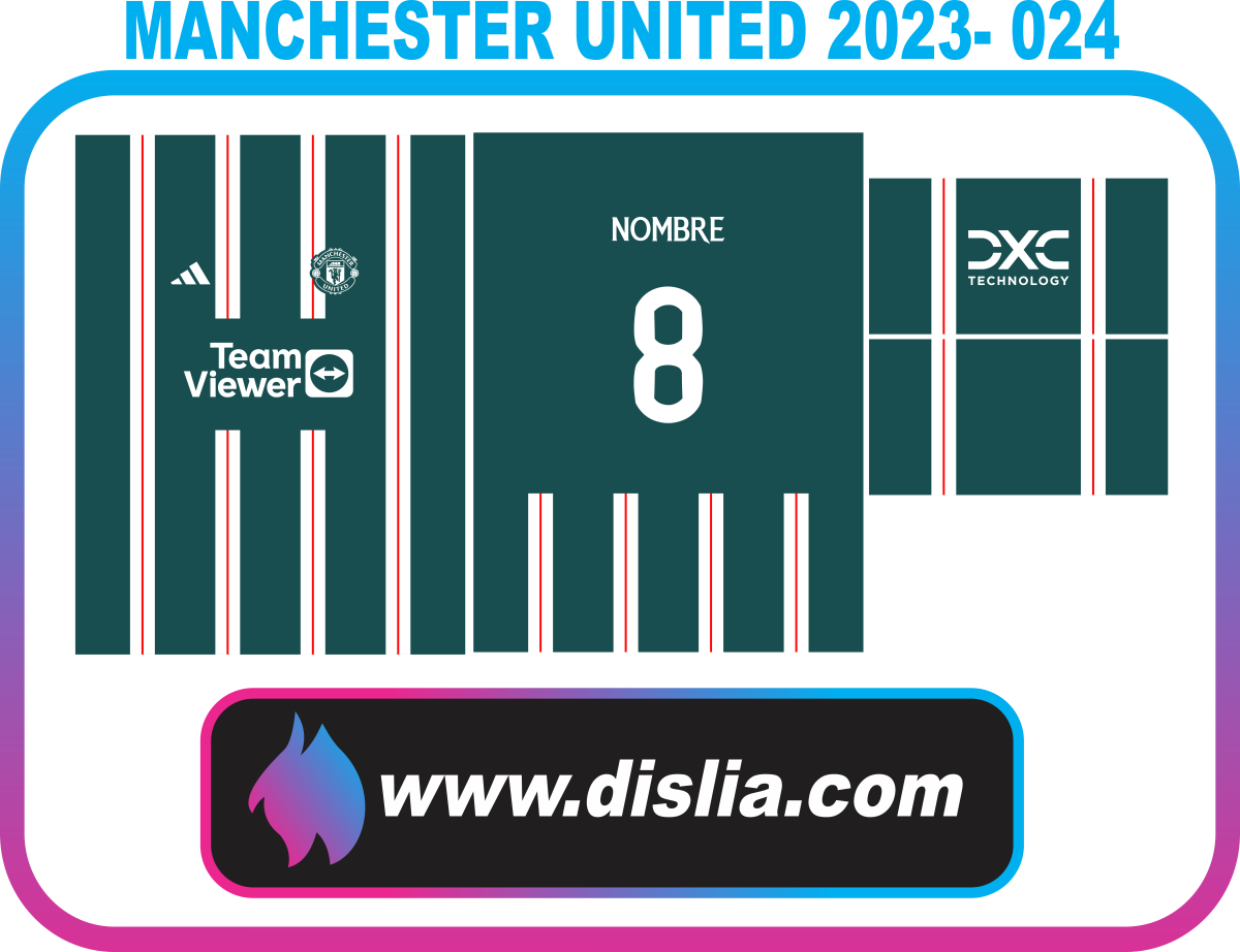 Diseño de fútbol para sublimar — MANCHESTER UNITED 2023-2024