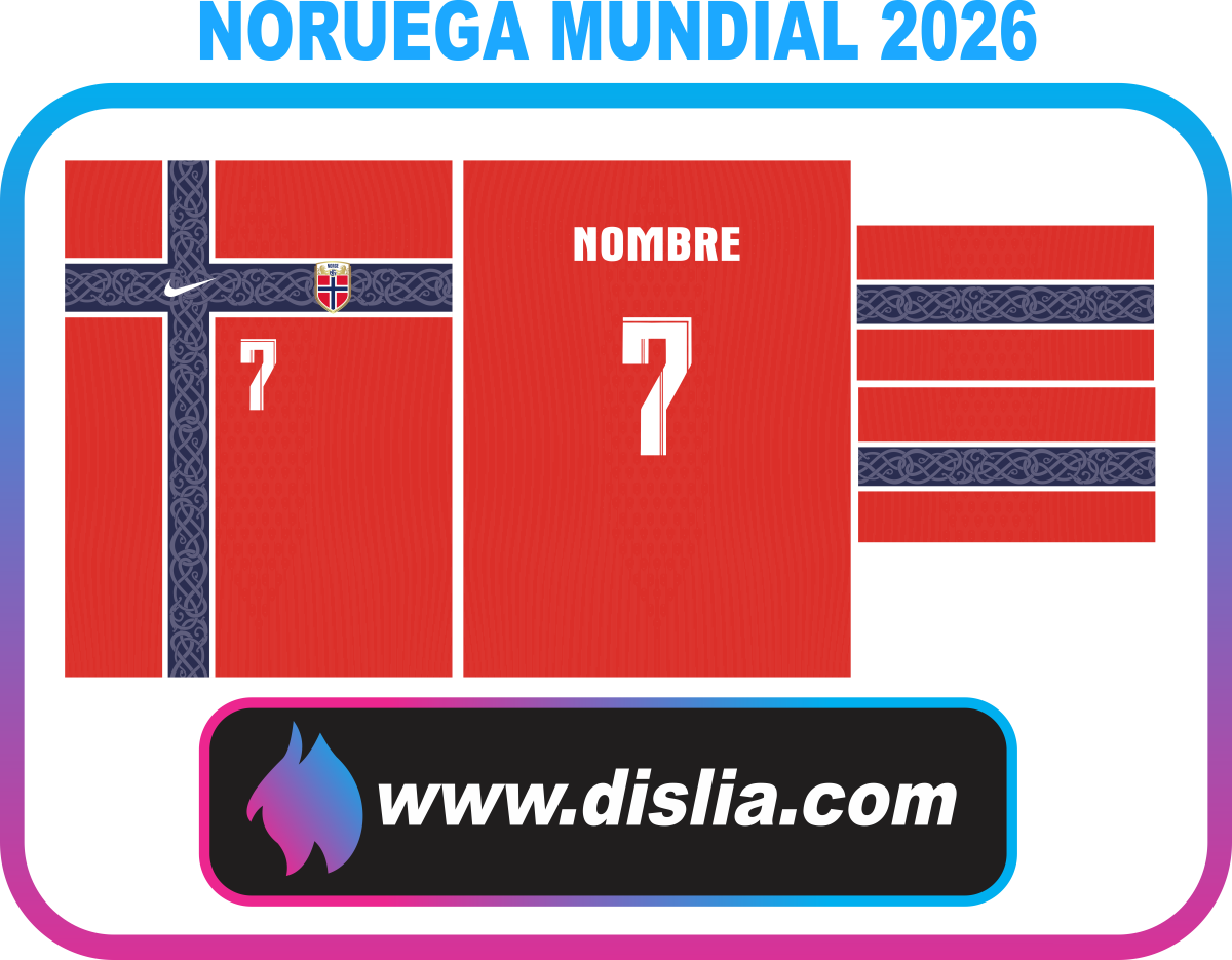 Diseño de fútbol para sublimar — NORUEGA MUNDIAL 2026