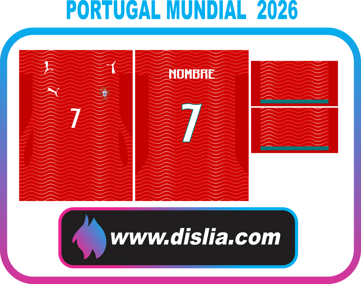 Diseño de fútbol para sublimar — PORTUGAL 2026